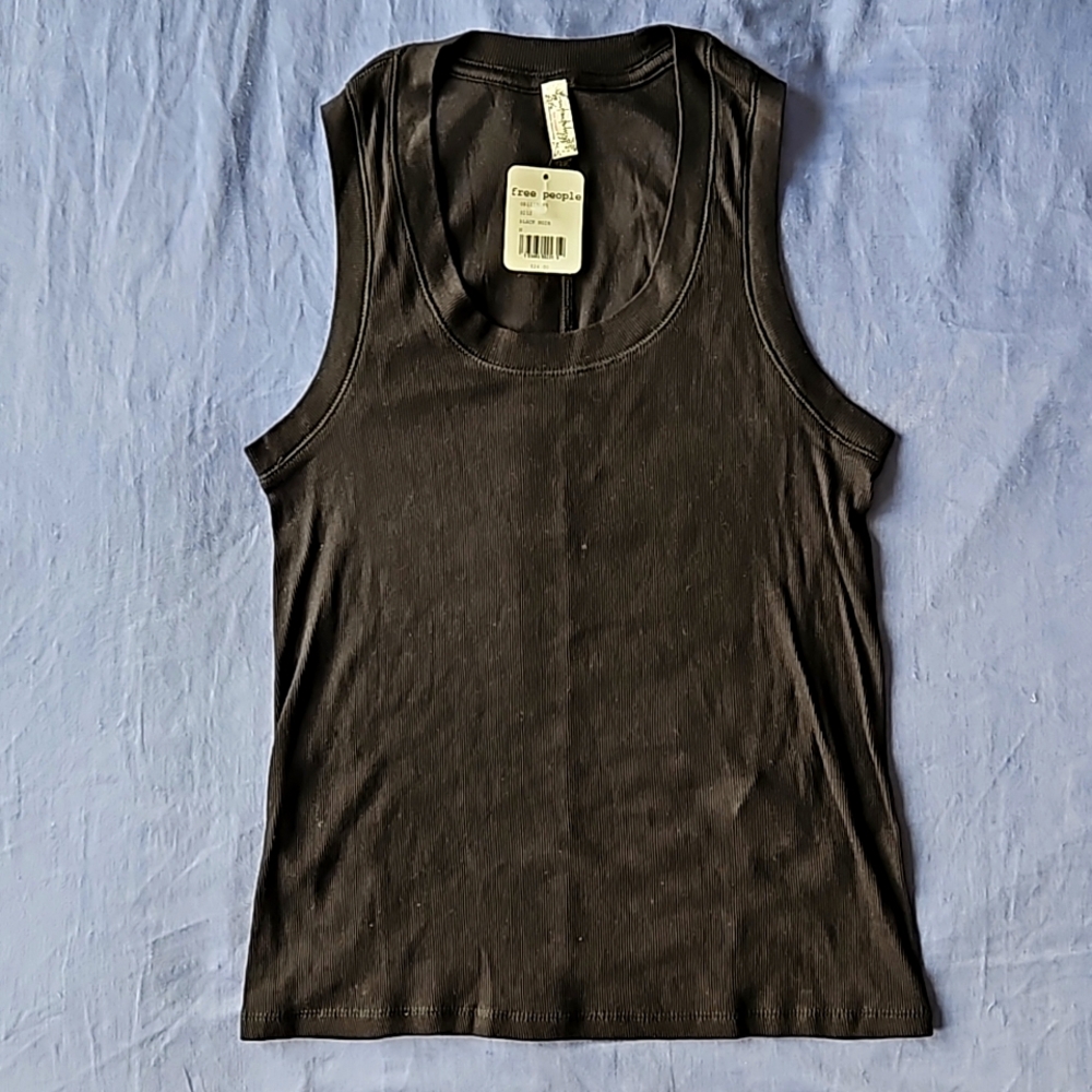 Free People U Neck Tank Black Size M